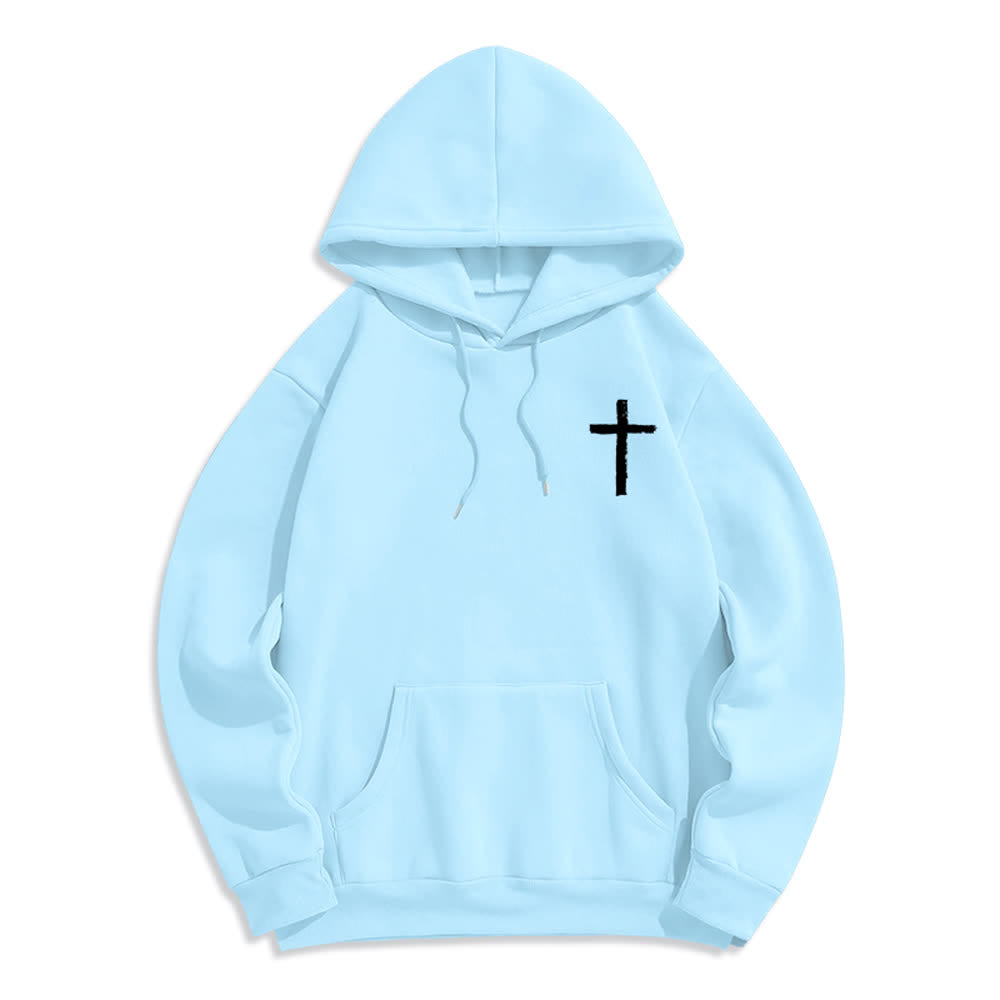 Christianartworkshop Sudadera con capucha forrada de felpa con diseño de la Cruz del Cepillo "Alabado sea el Señor" - image 23