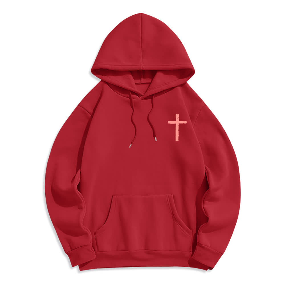 Christianartworkshop Sudadera con capucha forrada de felpa con diseño de la Cruz del Cepillo "Alabado sea el Señor" - image 20