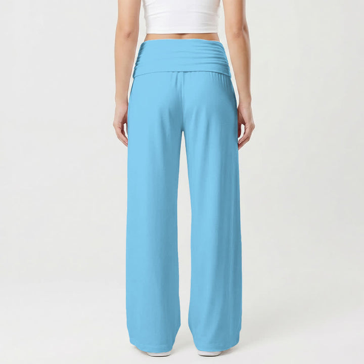Christianartworkshop Pantalones de mujer de pierna ancha con cintura plegable y cruz de Jesús - image 14