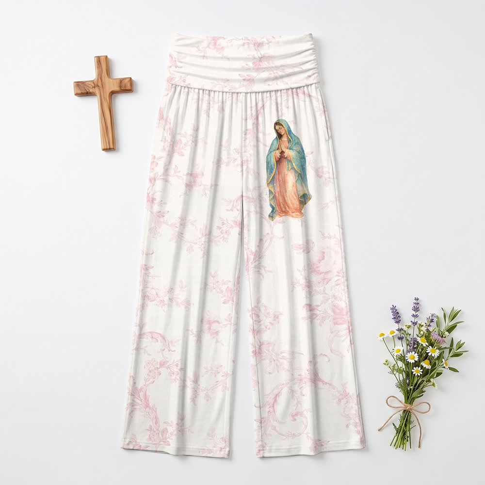 Christianartworkshop Pantalones anchos de salón con solapa plegable de Marian Bloom - EE. UU. 22, Reino Unido/Australia 26, UE 54 - image 0