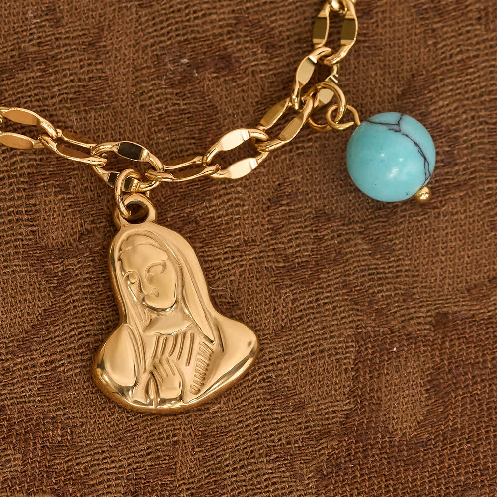 Christianartworkshop Collar con múltiples dijes, crucifijo y cruz, emblema de Nuestra Señora, símbolo de dulce consuelo celestial. - image 5