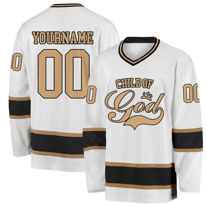 Christianartworkshop Camiseta de hockey Nombre y número personalizados - Blanco - 5XL - Nombre y número personalizados - image 0