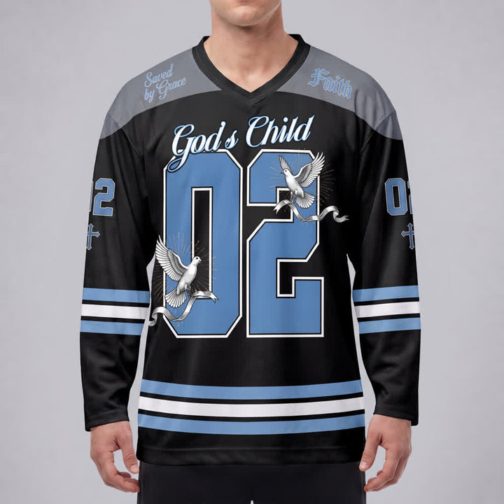 Christianartworkshop Camiseta de hockey de manga larga God's Child 02 Grace Dove - image 3
