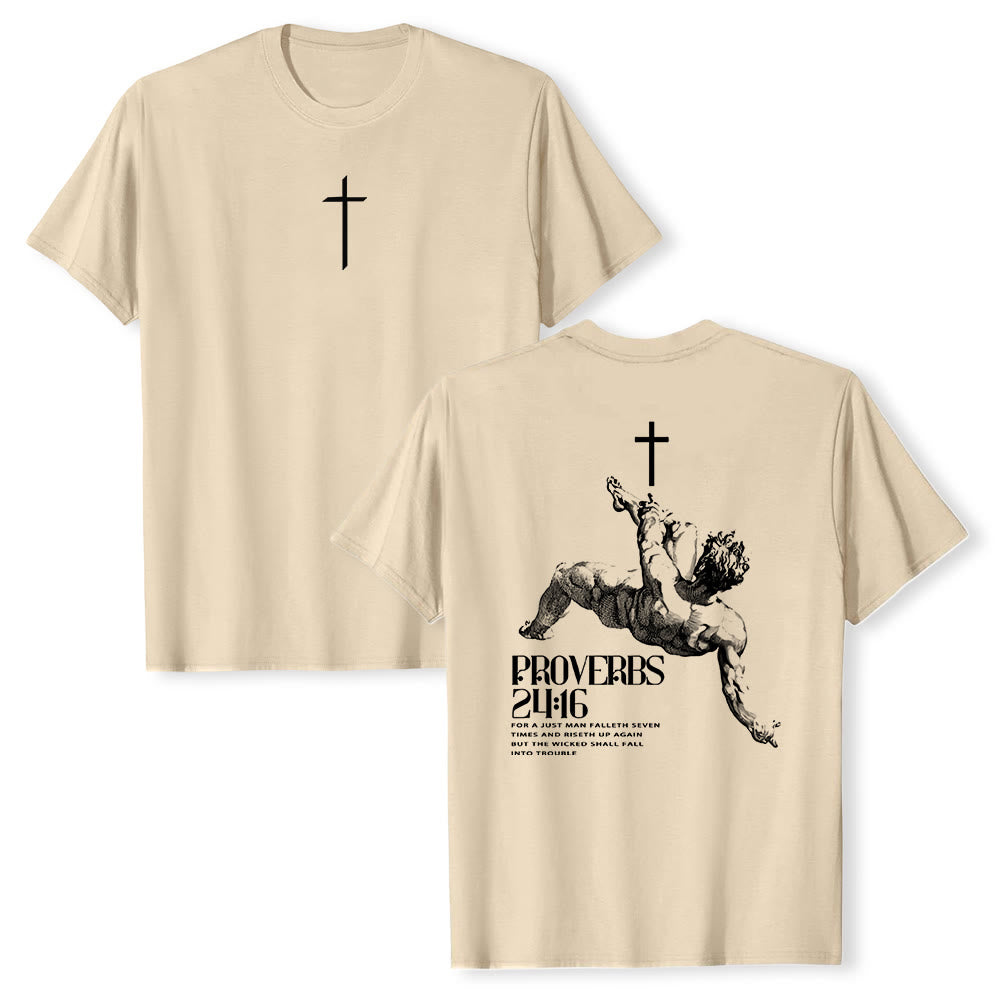 Christianartworkshop Camiseta cristiana con Proverbios 24:16 - Beige - 2XL - image 0