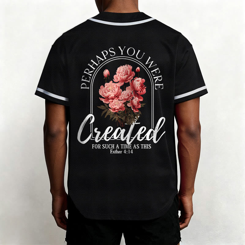 Christianartworkshop "Quizás fuiste creado para un momento como este" Ester 4:14 Camiseta de béisbol con botones y estampado de peonías Faith - image 12