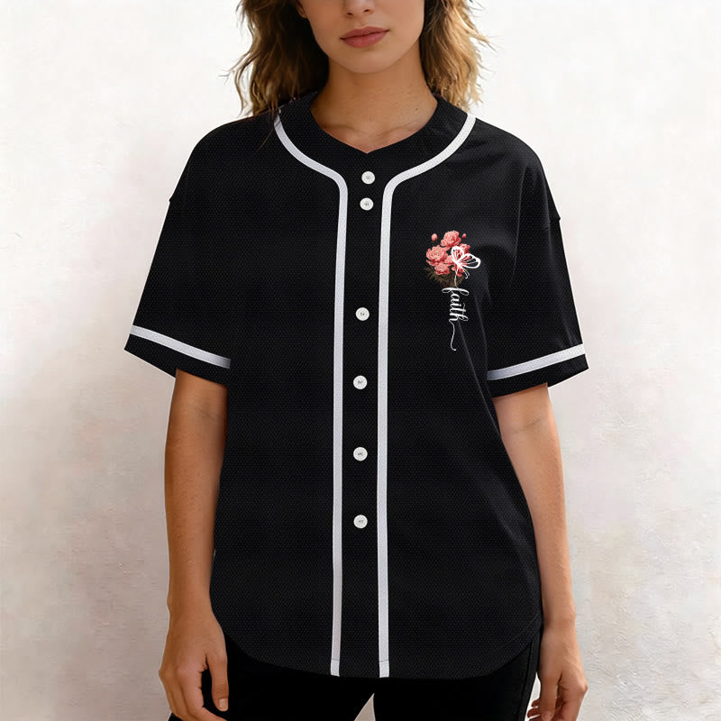 Christianartworkshop "Quizás fuiste creado para un momento como este" Ester 4:14 Camiseta de béisbol con botones y estampado de peonías Faith - image 11