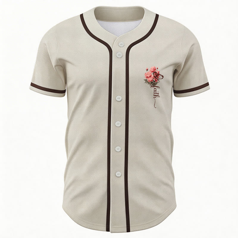 Christianartworkshop "Quizás fuiste creado para un momento como este" Ester 4:14 Camiseta de béisbol con botones y estampado de peonías Faith - image 16