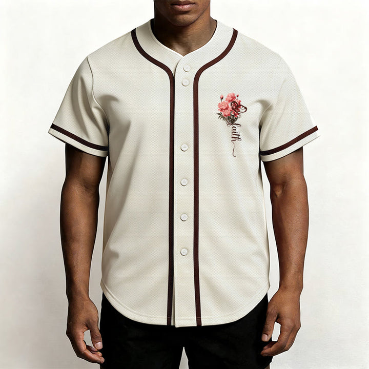 Christianartworkshop "Quizás fuiste creado para un momento como este" Ester 4:14 Camiseta de béisbol con botones y estampado de peonías Faith - image 20