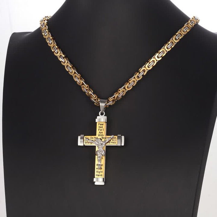 Christianartworkshop Collar con crucifijo de acero inoxidable esculpido en 3D: símbolo de una promesa divina eterna. - image 5