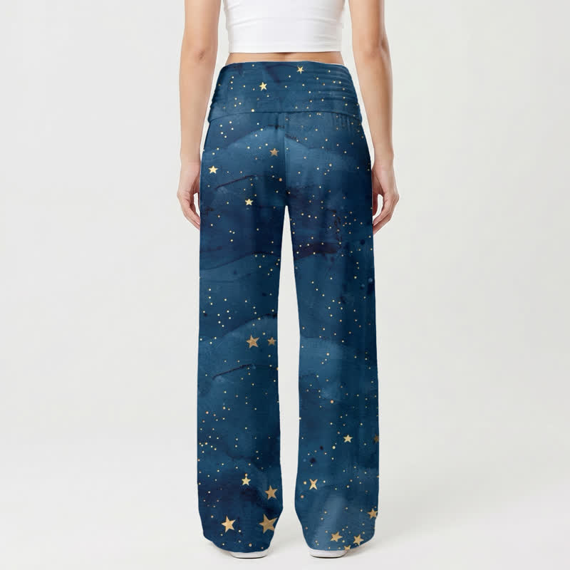 Christianartworkshop Pantalones palazzo de pierna ancha para mujer Guadalupe Starry Night - image 1
