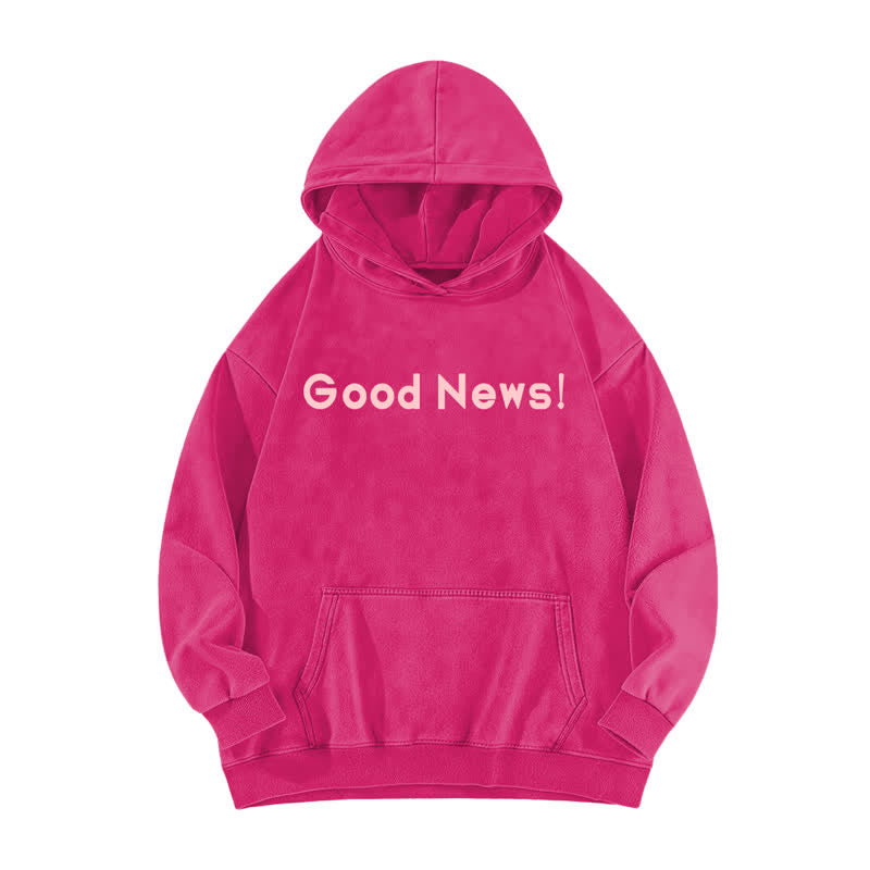 Christianartworkshop Sudadera con capucha lavada con estampado de buenas noticias (parte delantera y trasera) - image 17