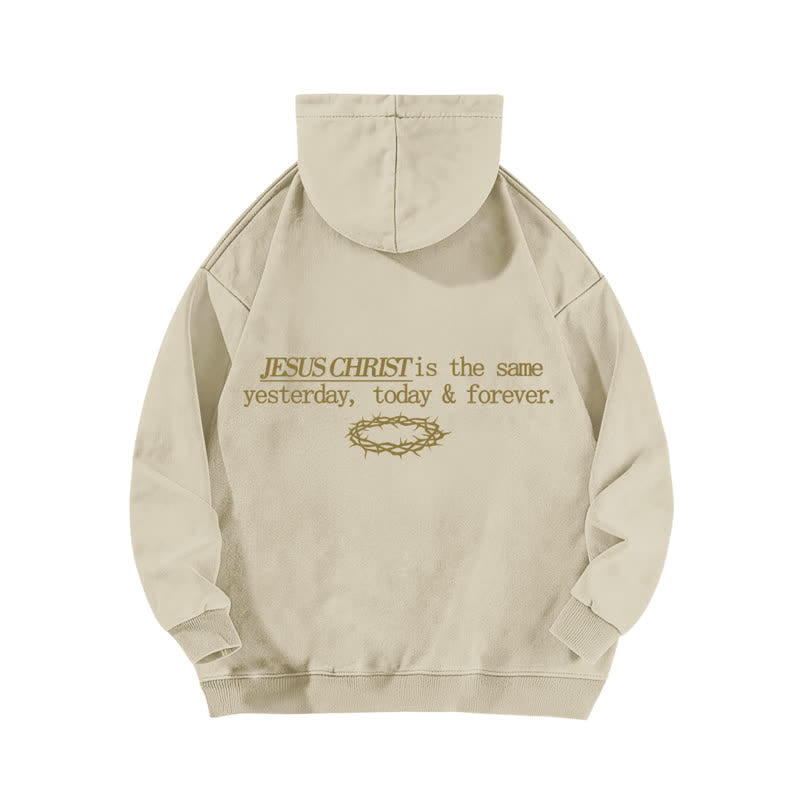 Christianartworkshop Sudadera con capucha lavada con la inscripción "Jesucristo Ayer Hoy Siempre" - image 7