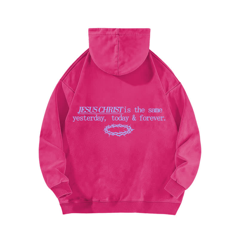 Christianartworkshop Sudadera con capucha lavada con la inscripción "Jesucristo Ayer Hoy Siempre" - image 16