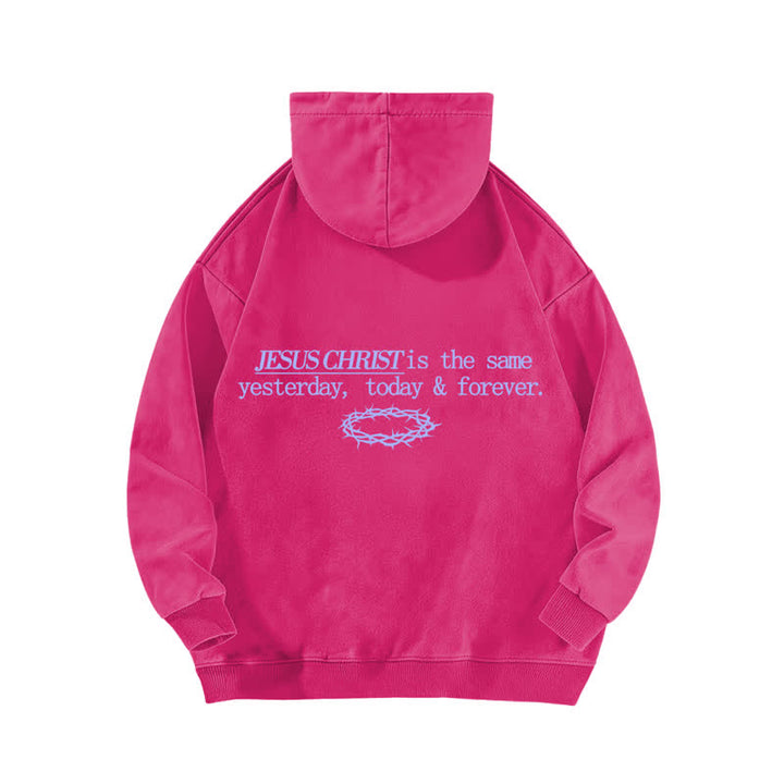 Christianartworkshop Sudadera con capucha lavada con la inscripción "Jesucristo Ayer Hoy Siempre" - image 16