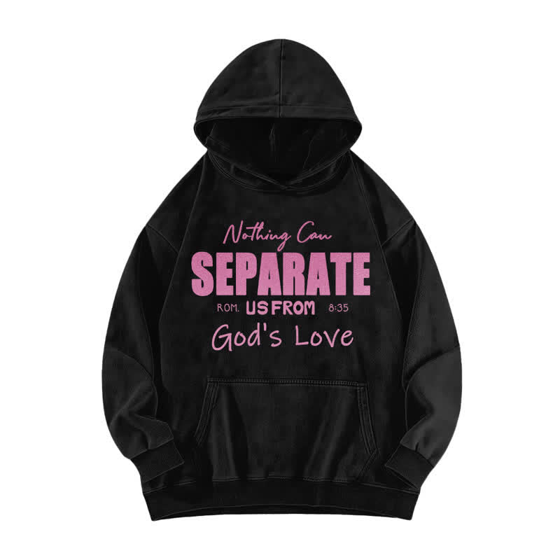 Christianartworkshop Sudadera con capucha lavada "Nada puede separarnos del amor de Dios" - Negro - 5XL - image 0