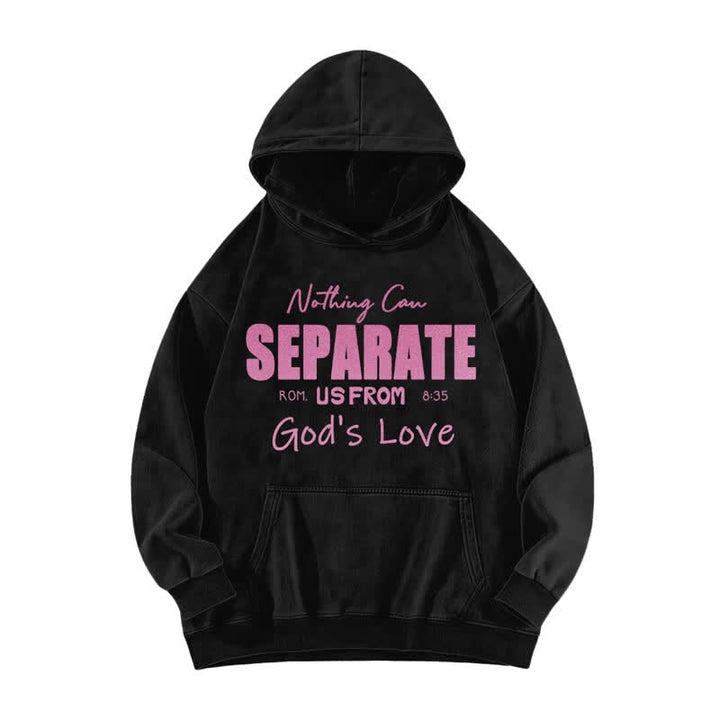 Christianartworkshop Sudadera con capucha lavada "Nada puede separarnos del amor de Dios" - Negro - 5XL - image 0