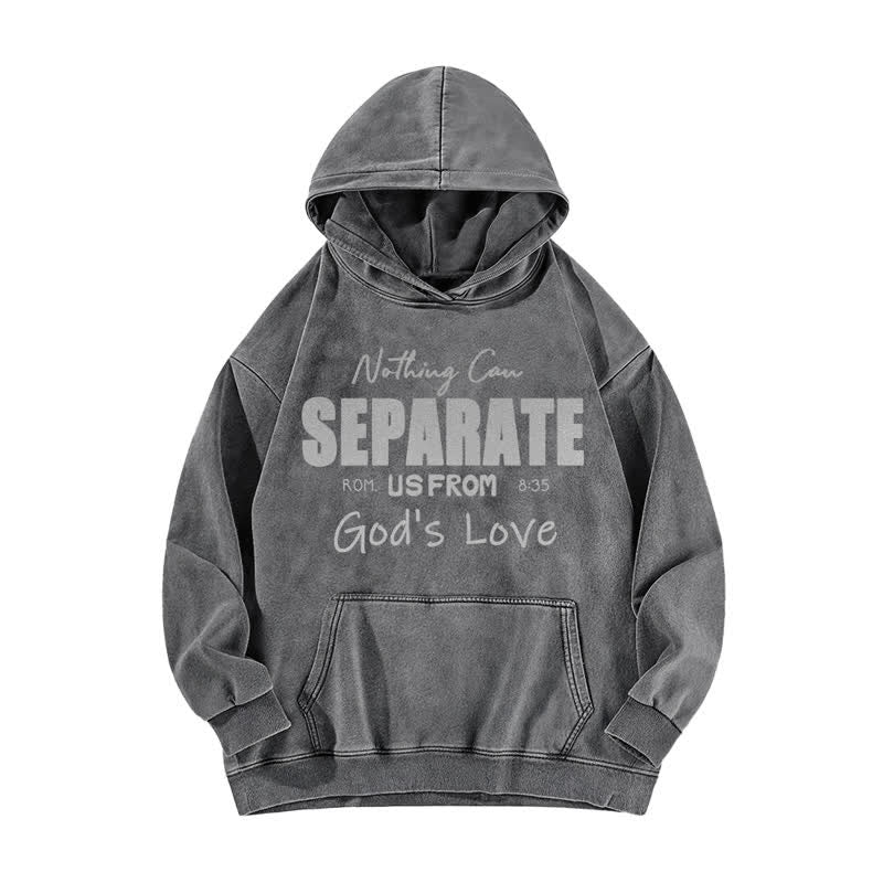 Christianartworkshop Sudadera con capucha lavada "Nada puede separarnos del amor de Dios" - Gris - 5XL - image 1