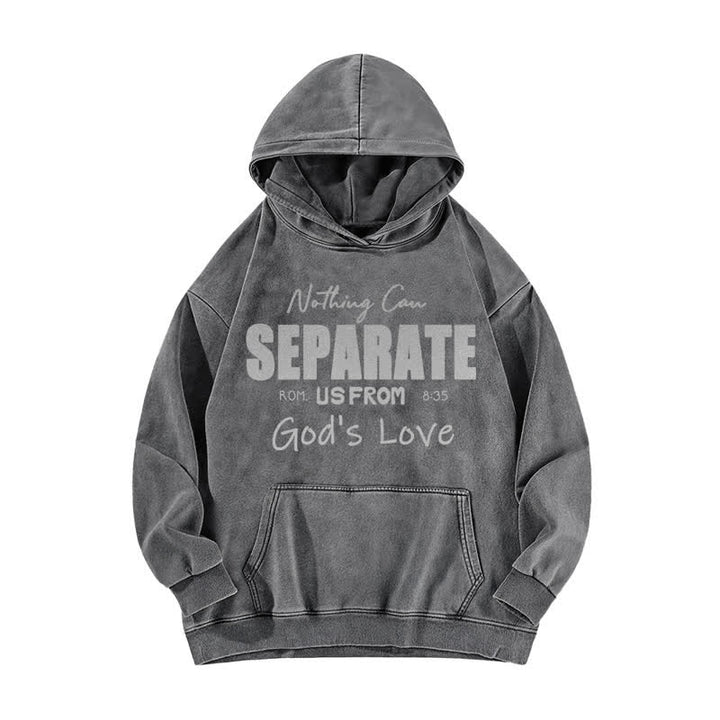Christianartworkshop Sudadera con capucha lavada "Nada puede separarnos del amor de Dios" - Gris - 5XL - image 1