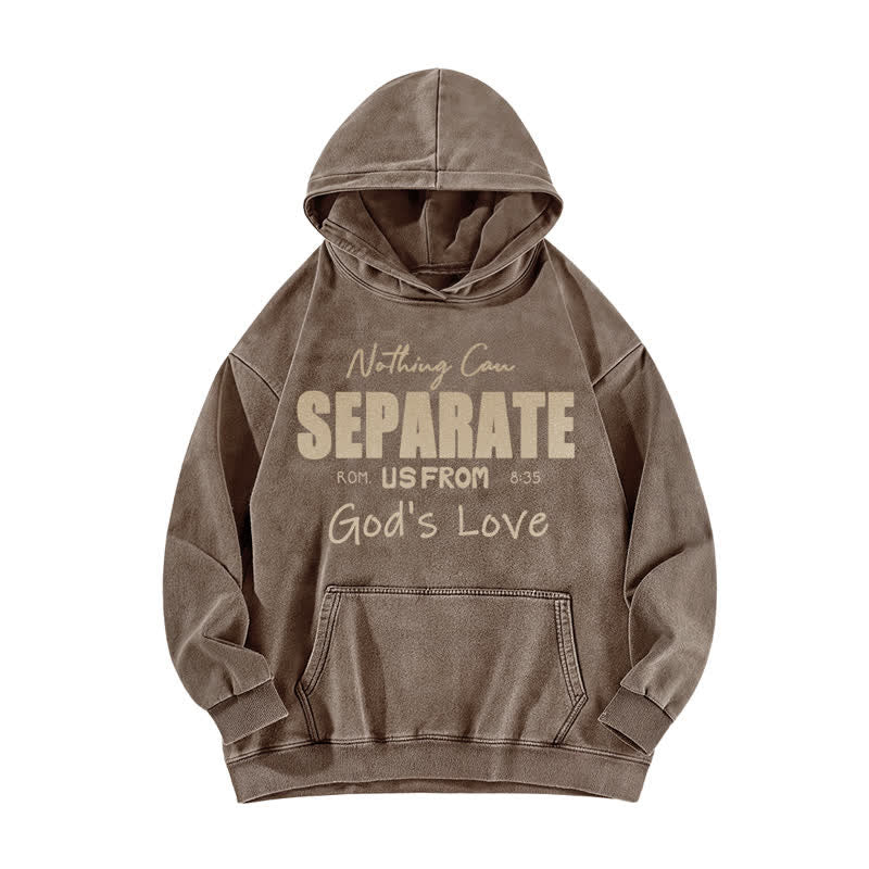 Christianartworkshop Sudadera con capucha lavada "Nada puede separarnos del amor de Dios" - Café - 5XL - image 3