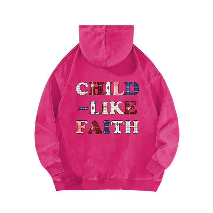 Christianartworkshop Sudadera con capucha lavada con estampado de cuadros y letras en la parte delantera y trasera, estilo infantil. - image 17