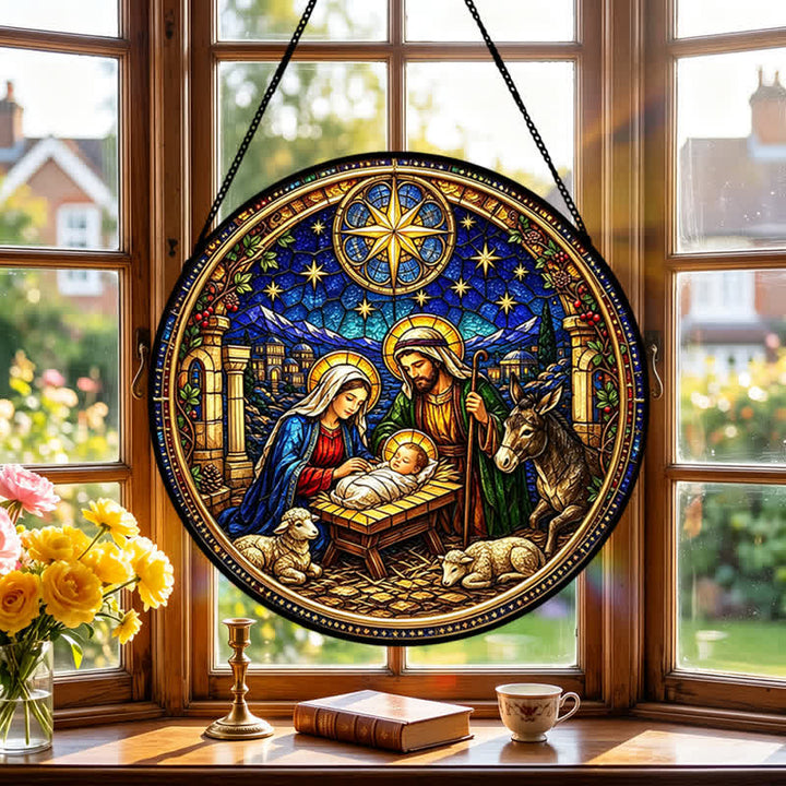 Christianartworkshop Estrella de Belén, Atrapasueños de cristal de la Natividad: Emblema de la dulce promesa divina - image 3