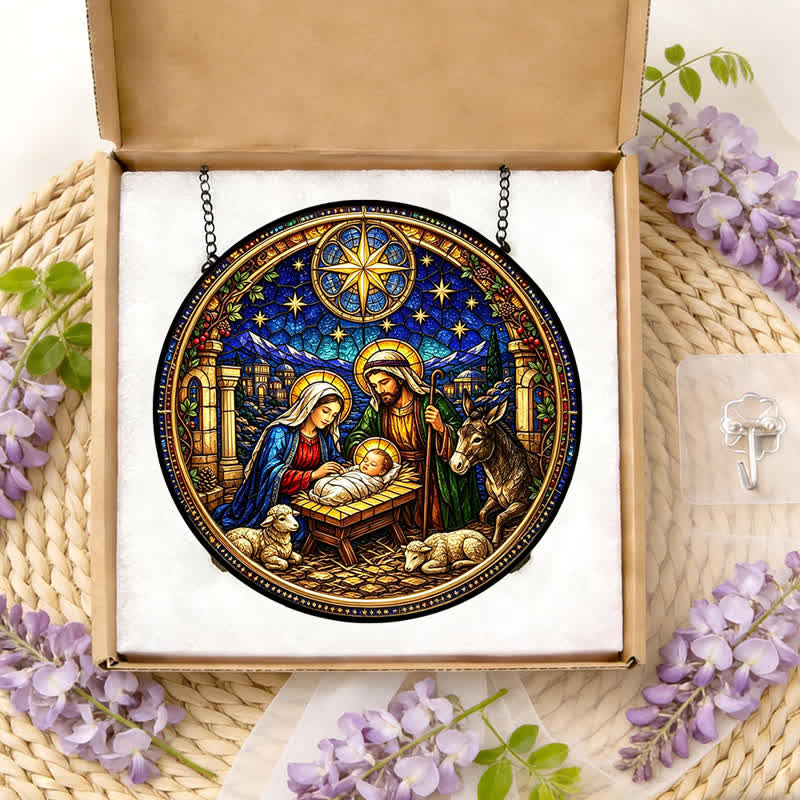 Christianartworkshop Estrella de Belén, Atrapasueños de cristal de la Natividad: Emblema de la dulce promesa divina - image 11