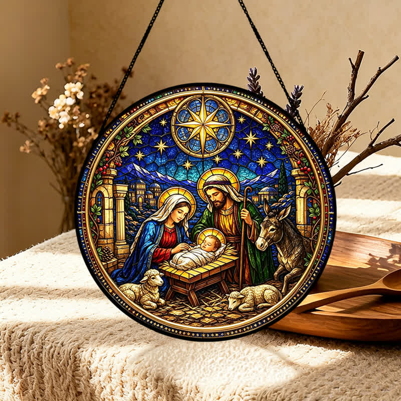 Christianartworkshop Estrella de Belén, Atrapasueños de cristal de la Natividad: Emblema de la dulce promesa divina - image 5