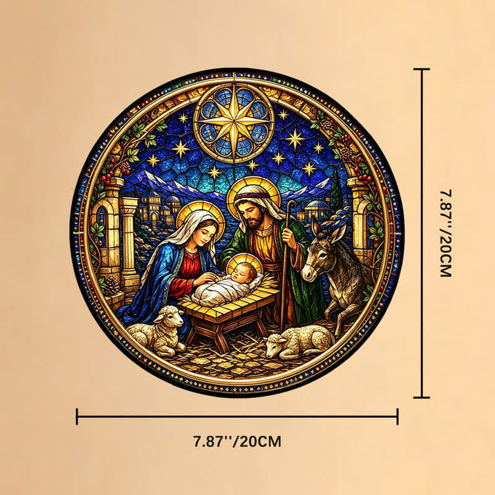 Christianartworkshop Estrella de Belén, Atrapasueños de cristal de la Natividad: Emblema de la dulce promesa divina - 7,87''*7,87''*0,14''/20*20*0,35 cm - image 8