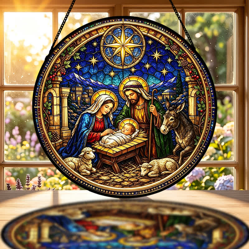 Christianartworkshop Estrella de Belén, Atrapasueños de cristal de la Natividad: Emblema de la dulce promesa divina - image 1