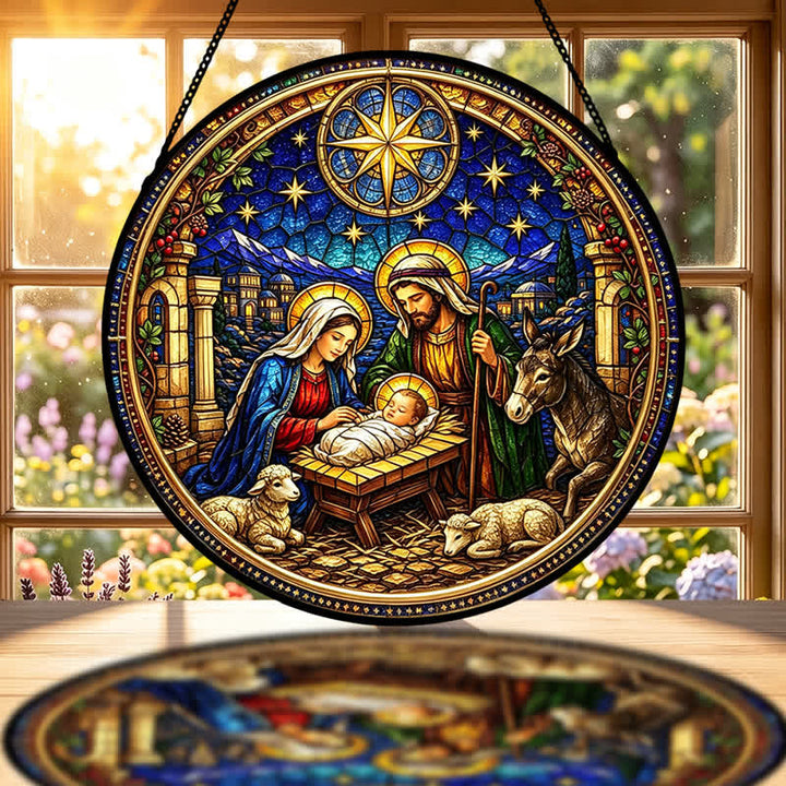 Christianartworkshop Estrella de Belén, Atrapasueños de cristal de la Natividad: Emblema de la dulce promesa divina - image 1