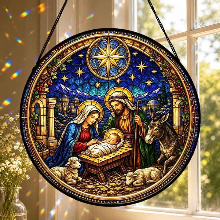 Christianartworkshop Estrella de Belén, Atrapasueños de cristal de la Natividad: Emblema de la dulce promesa divina - image 4