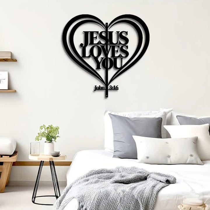 Christianartworkshop Arte mural de metal con forma de corazón de Jesús cortado con láser: símbolo de tierno afecto divino. - image 2