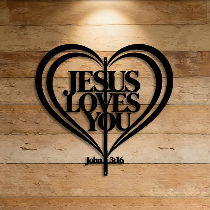 Christianartworkshop Arte mural de metal con forma de corazón de Jesús cortado con láser: símbolo de tierno afecto divino. - image 0