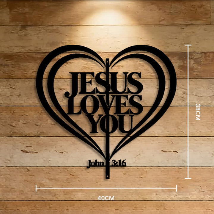 Christianartworkshop Arte mural de metal con forma de corazón de Jesús cortado con láser: símbolo de tierno afecto divino. - 14,96''*15,75''*0,04''/38*40*0,1 cm - image 6