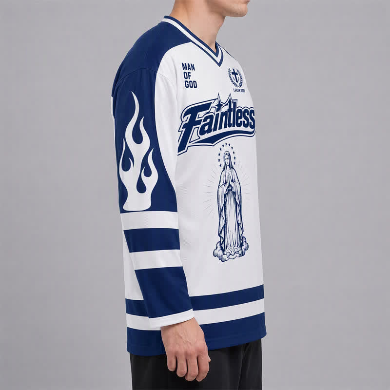 Christianartworkshop Camiseta de hockey de manga larga estilo streetwear de la Virgen María - image 6