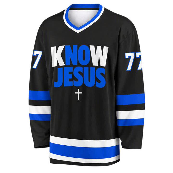 Christianartworkshop Camiseta de hockey con la frase "Conoce a Jesús, conoce la paz" - image 1