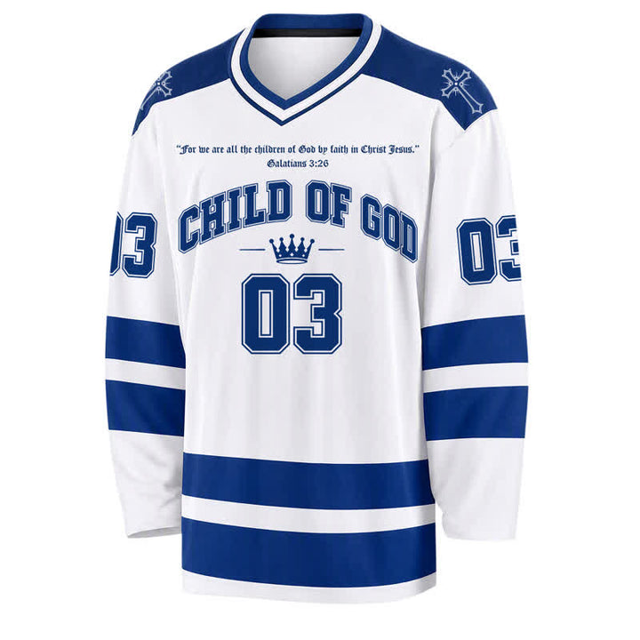 Christianartworkshop Camiseta de hockey de manga larga "Hijo de Dios Jesús es Rey" - image 1