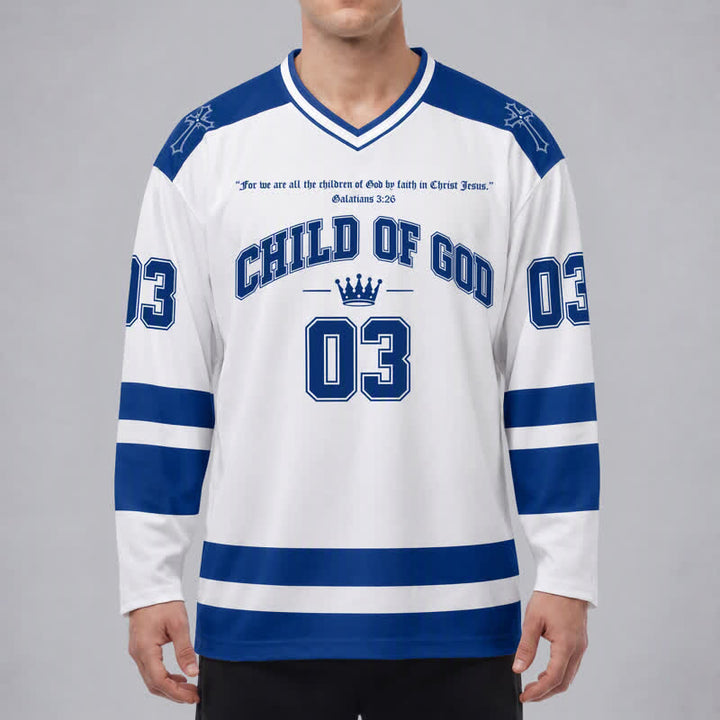 Christianartworkshop Camiseta de hockey de manga larga "Hijo de Dios Jesús es Rey" - image 3