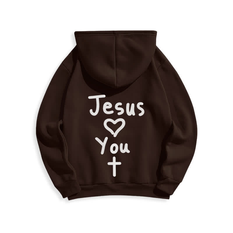 Christianartworkshop Sudadera con capucha extragrande de felpa con la frase "Jesús te ama" - image 10
