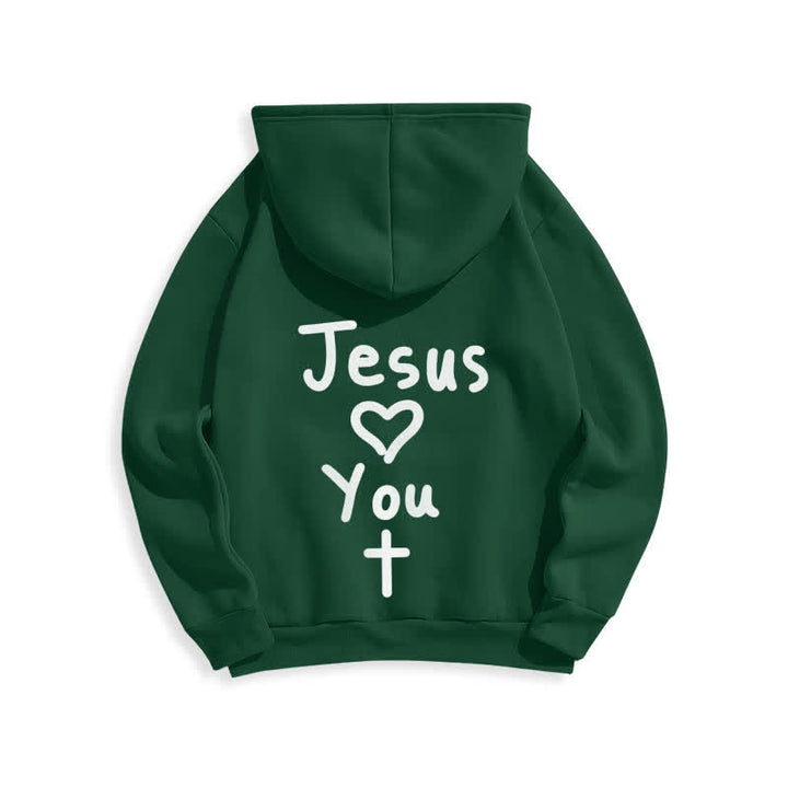 Christianartworkshop Sudadera con capucha extragrande de felpa con la frase "Jesús te ama" - image 16