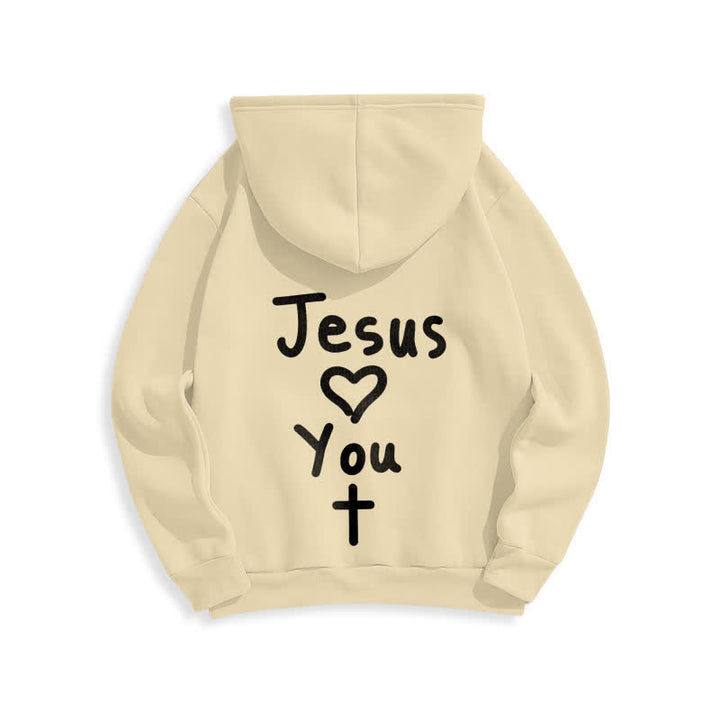 Christianartworkshop Sudadera con capucha extragrande de felpa con la frase "Jesús te ama" - image 13
