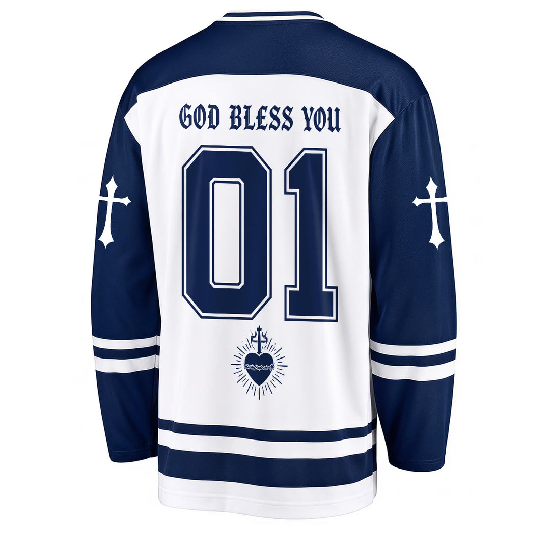 Christianartworkshop Dios te bendiga Cree en Cristo Camiseta de hockey - image 2