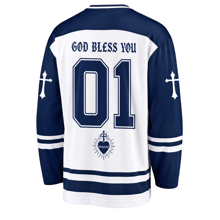 Christianartworkshop Dios te bendiga Cree en Cristo Camiseta de hockey - image 2
