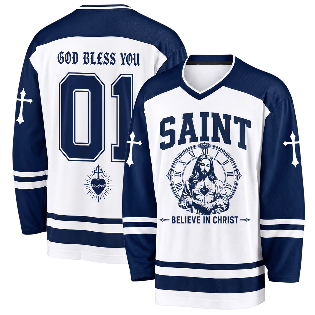 Christianartworkshop Dios te bendiga Cree en Cristo Camiseta de hockey - 5XL - image 0