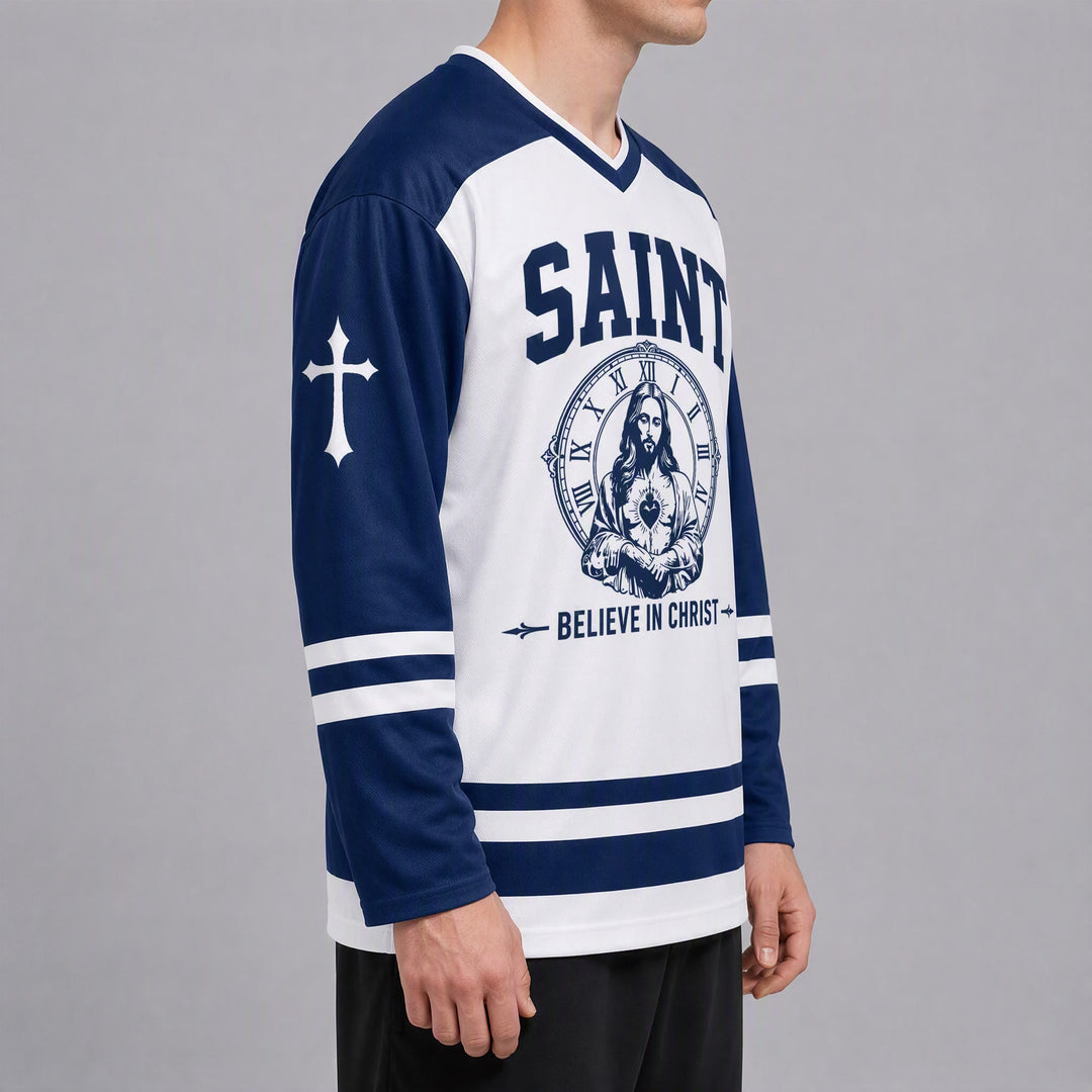 Christianartworkshop Dios te bendiga Cree en Cristo Camiseta de hockey - image 5