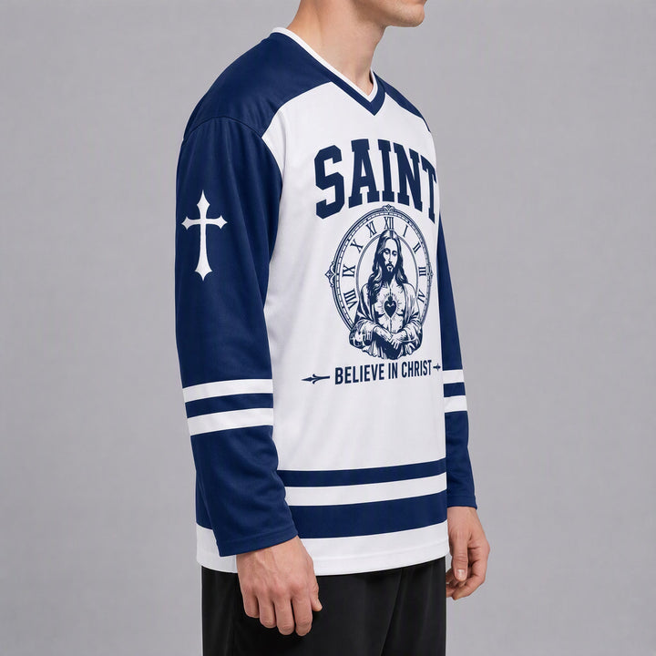 Christianartworkshop Dios te bendiga Cree en Cristo Camiseta de hockey - image 5