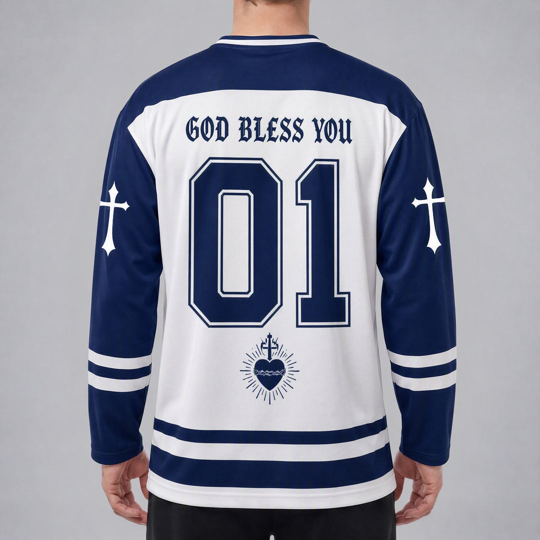 Christianartworkshop Dios te bendiga Cree en Cristo Camiseta de hockey - image 6