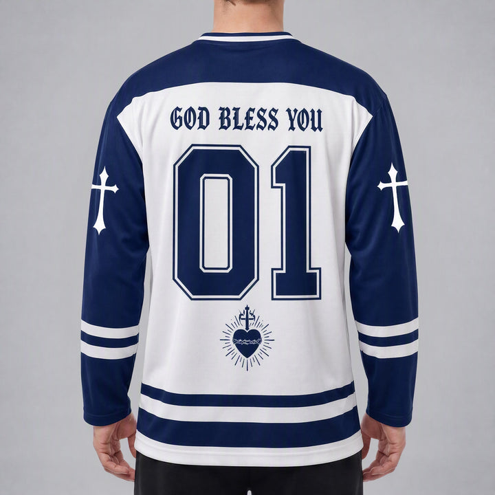 Christianartworkshop Dios te bendiga Cree en Cristo Camiseta de hockey - image 6