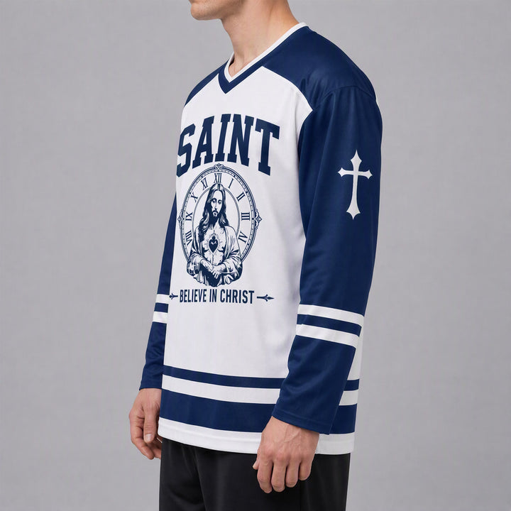 Christianartworkshop Dios te bendiga Cree en Cristo Camiseta de hockey - image 4