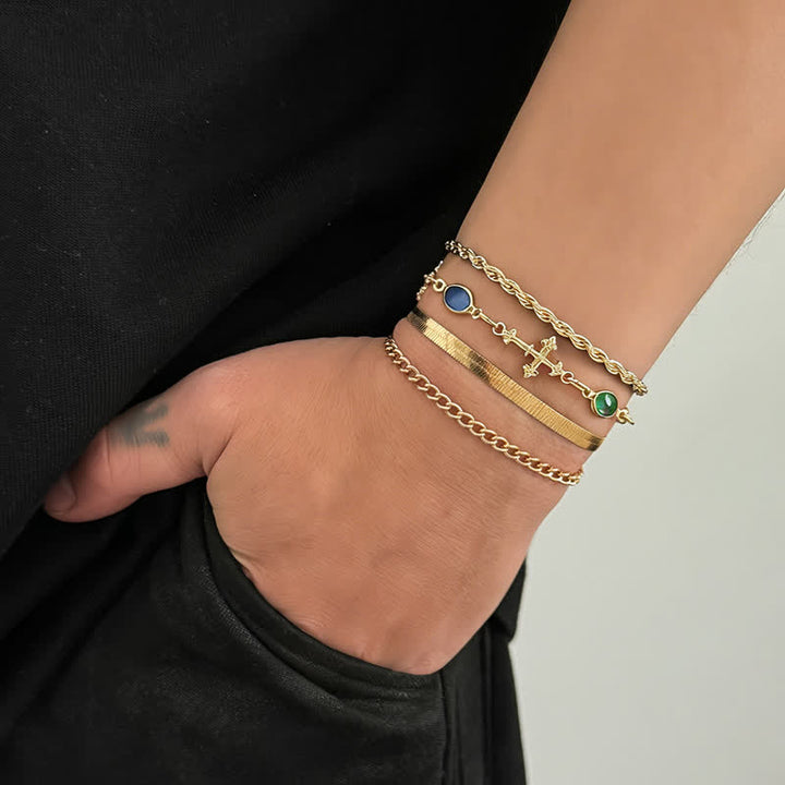 Christianartworkshop Elegante pulsera multiusos de aleación con diseño de cruz: un símbolo de devoción silenciosa. - image 1